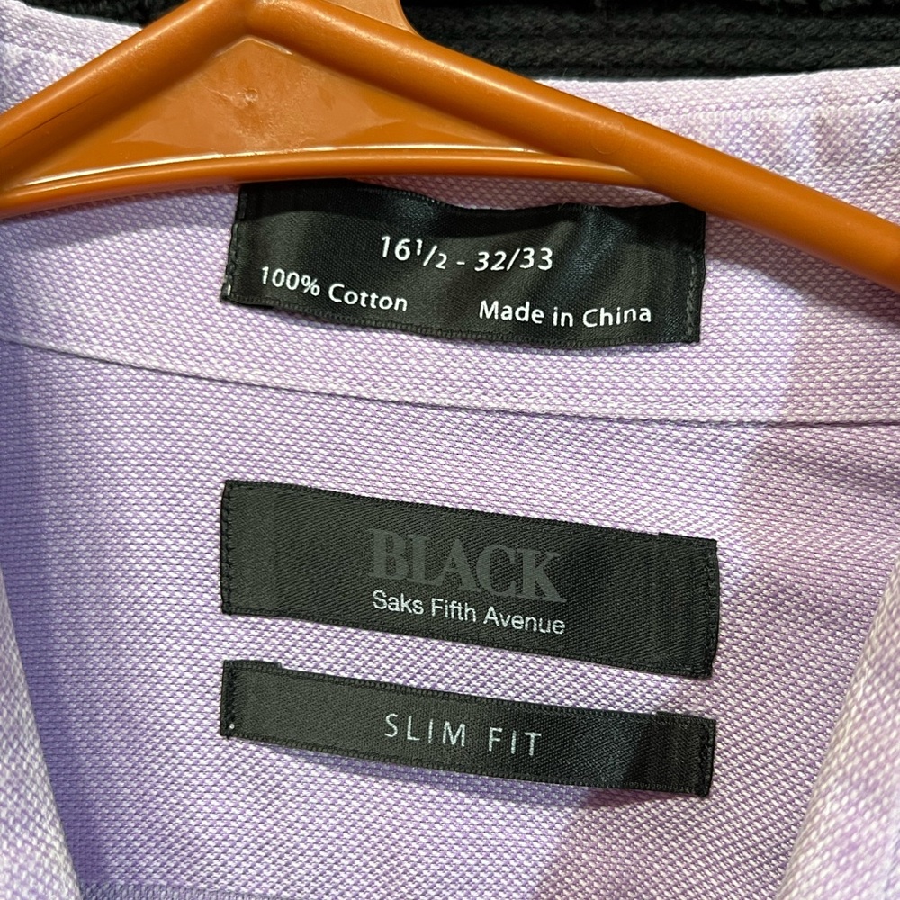 Saks Fifth Avenue Black Label Purple Dress Shirt -Men's
